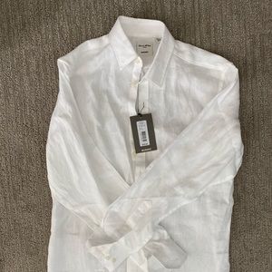 Men’s white linen button down size M